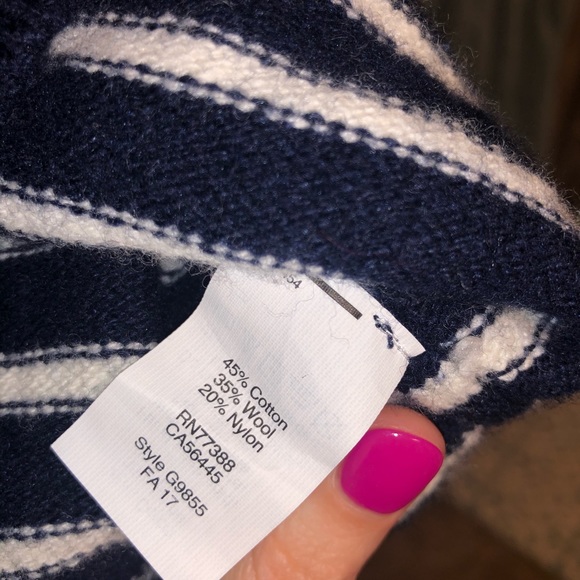 Striped wool blend J Crew sweater with ruffles - Picture 5 of 5